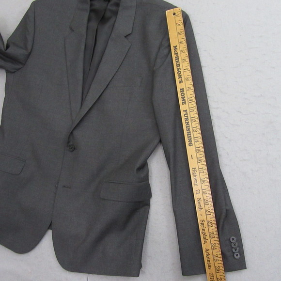 Asos Design Mens Sport Coat 44R Gray Blazer‎ Double Vent Stretch Lined - Picture 9 of 11